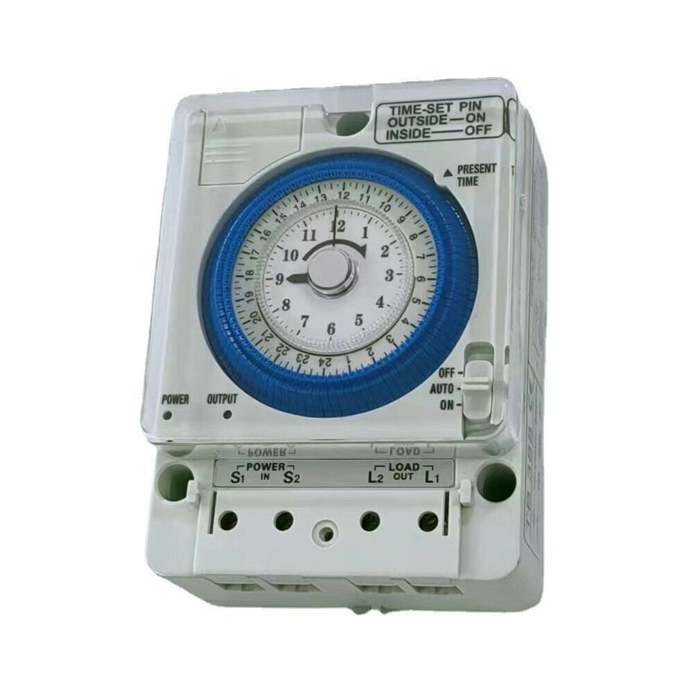 Mechanical Time Controller, Energy Efficient And Portable Quartz Motor Powered Timer For Daily Devices, Analog Time Control Switch With 24 Hour 9173940278097