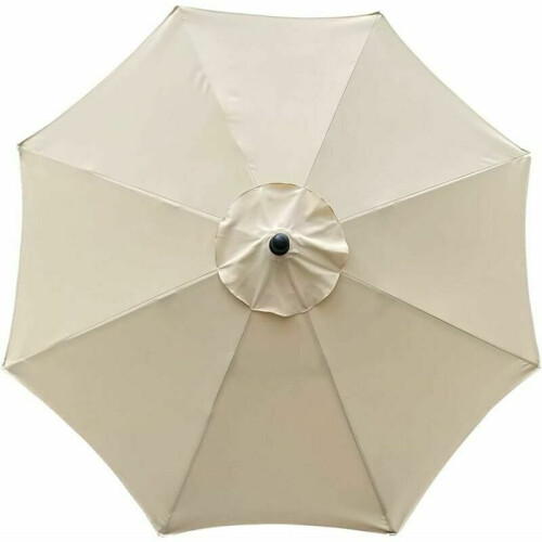 Double-Layer Polyester Fabric Umbrella Canopy, Multiple Frame Sizes, High-Quality Fabric For 2.7m Diameter, Air Ventilation Design, Beige (1)