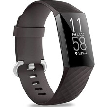 GEAK Strap Compatible for Fitbit Charge 3/4, Adjustable Classic Replacement Wristband, Activity Tracker for Women Men, Large Dark Brown, L (7.1''-8.7