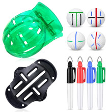 Geeorzo Golf Ball Line Drawing Marking Alignment Kits 2 Pack Golf Ball Liner Template and 4 Pieces Golf Ball Markers 2Pack
