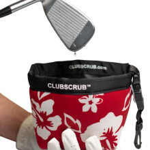 Club Scrub Golf Club/Ball Cleaning Bag, Waterproof Lining with Clean-Face Tech Dry Neoprene Exterior, Removable Clip, Machine Washable, Cleans Club G