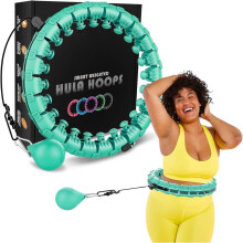 K-MART Smart Hula Ring Hoops, Weighted Hula Circle 24 Detachable Fitness Ring with 360 Degree Auto-Spinning Ball Gymnastics, Massage, Adult Fitness f