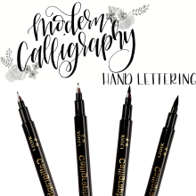 Kalligrafipensler, kunsttusjer for illustrasjon, scrapbooking, journalføring, 6 gjenfyllbare og gjenbrukbare penner, allsidige spisser,