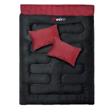 Peirhw XL Sleeping Bags for Adults - Extra Wide Rectangular 3 Season Sleeping Bag with Pillow and Carrying Bag, 300gsm Cotton Waterproof Camping Slee