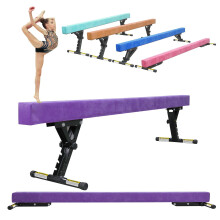 SportBob Gymnastics Beam 8ft High and Low Floor Balance Beam with 5 heights Adjustable, Gymnastics Balance Beam for Kids Children Girls Training, Hom