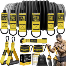KUZARO Heavy Resistance Bands 300lbs, Resistance Bands Set for Men, Exercise Bands with Handles, Door Anchor, Home Gym Equipment for Strength & Muscl