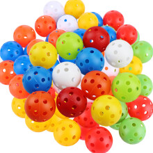 ASelected 30 Pcs Golf Practice Balls,Air Flow Hollow Plastic Golf Balls With Hole,Colorful Perforated Plastic Balls For Swing Practice Driving Range