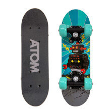 Atom 17" Skateboard For Beginners Or Pro's - Kids & Teenager Maple Skateboard With 3" PP Trucks - Mini Cruiser Complete Board - Suitable For All Aged
