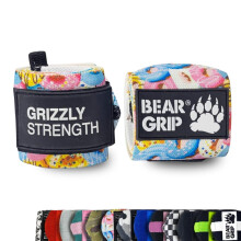 BEAR GRIP - Premium Heavy Duty Weight Lifting Wrist Wraps, Bodybuilding, Crossfit, Powerlifting, StrongMan (Donut, 18 Inches)