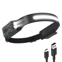 Diboniur Head Torch Rechargeable,Running Head Torch with 8 Lighting Modes,340 Wide Angle Head Torches LED Super Bright Rechargeable with Motion Sens