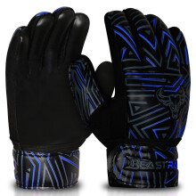 BEAST RAGE Youth Goalkeeper Gloves for Kids,Boys,Girls,Soccer Goalie Gloves Anti-Slip 4MM Latex Palm,Extra Grip,Double Wrist Strap,Breathable Mesh (B