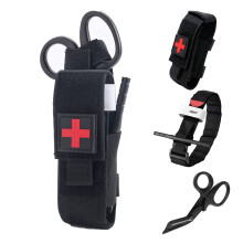 Upgrade Tourniquet Pouch with Tourniquets and Shear Molle Holder Life Saving Hemorrhage Control SingleHanded Operation of Hemostatic Bandage 3pcs