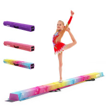 Dripex Kids Balance Beam - 210cm Portable Folding Balance Beam with Carry Handles, High Density EVA Faux Suede Gymnastics Beam for Home Gym Exercise
