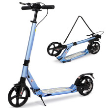 Adult Kick Scooter with Disc Handbrake, Foldable Adjustable City Scooters with Dual Suspension, 200mm Big Wheels Scooter for Kids Ages 8-12 and up (B