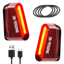 Rear Bike Light 80 Lumen 2 Pack – Bike Lights Rechargeable USB C, Waterproof IP64, 5 Modes Steady/Flash with Memory Function, DON PEREGRINO M1