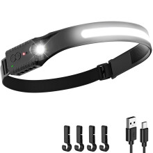 Head Torch Rechargeable, Super Bright 230 Wide Beam Luxelight LED Headtorch, 8 Modes with Motion Sensor, Red Light, Waterproof Lightweight Hands-Fre