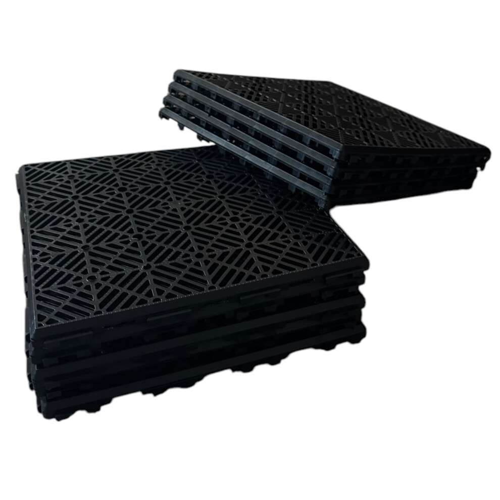 Home Hacks Garden Plastic Tiles 30X30cm Heavy Duty & Durable Interlocking Walkway Floor Path Patio Non-Slip Decking Tile Waterproof Patio Lawn Tiles 51587406