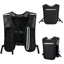 Unisex Running Vest with Phone Holder & Storage Adjustable Hydration Vest Lightweight & Breathable Running Backpack for Running Cycling Hiking (NewBl