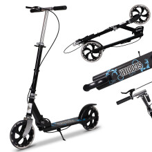 Kick Scooter for Adults, Foldable Adult Scooter Adjustable Handlebar Push Scooter with Kickstand, Dual Brake System 200mm Wheels ABEC-7 Bearings for