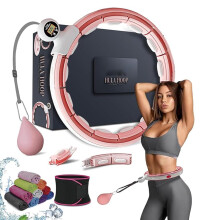 Active 100 Smart Weighted Hula Hoop For Adults, Detachable Fitness Ring With 360 Degree Auto-Spinning Ball Massage, Smart Ring Hula Hoops For Adults,