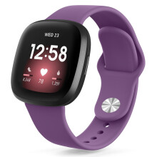 Fitbit Versa 3/4/Sense Strap - Soft Silicone Adjustable Replacement Strap for Women & Men (Purple)