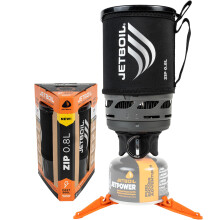 Jetboil Zip 0.8L Portable Fast Boil Stove with Easy-Turn Knob Igniter for Backpacking and Camping, New for 2025, Propane/Isobutane Burner with Cookin