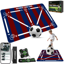 Football Training Mat With Kick Trainer Football Skills Mat Mastery Footstep Agility Pad To Boost Speed, Strength & Coordination Non-Slip Football Tr