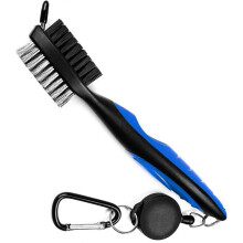 Golf Club Brush and Groove Cleaner Brush By BettGolf Brushes in 3 For Golf Shoes/Golf Club/Golf/Golf Groove,2 Ft Retractable Zip-line Aluminum Carabi