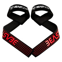 Beast Gear Weight Lifting Straps - Wrist Support with 8 mm Neoprene Padded & Cuffed Ring, 57.5cm Anti-Slip Hand Grip Wrist Straps for Heavy Duty Gym