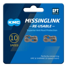 KMC Unisexs 10 Speed EPT MissingLink Joining Link Dark Silver 2 Pairs
