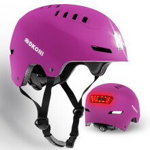 DKONI Bike Helmet with LED Lights Bicycle Helmets Commuter Cycling Helmet USB Rechargeable Front & Back LED Light Helmet for Adult Men Women (Pink, M