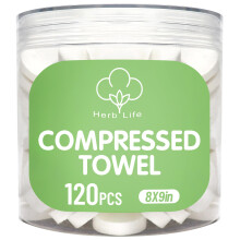 Herb Life 120 Pcs Compressed Towels, Disposable Face Compressed Towel, Mini Compressed Towel, Camping Towel, Portable Compressed Coin Tissue for Trav