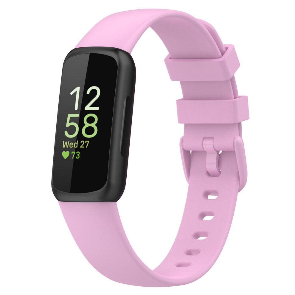 Panda Bobo Compatible For Fitbit Inspire 3 Strap, Soft Silicone Adjustable Sport Replacement Wrist Bands For Women Men (Small, Light ) Purple 31305044
