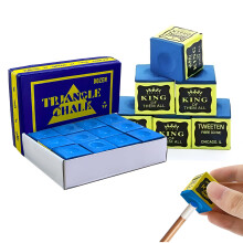 MOERDIFFER Snooker Chalk, 12 Pcs Pool Chalk, Cue Chalk, Premium Cue Chalk Set for Professional and Home Players (Blue)