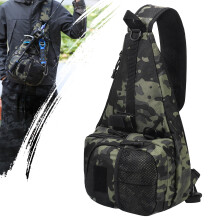 cakefly Fishing Bag Adjustable Backpack Multi-Pocket Rucksack Waterproof Tackle Holdall with Rod Holder Lure Sling Bag for Saltwater Freshwater Fishi