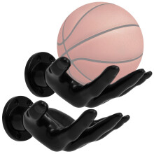 KTCINA 2Pcs Hand Shaped Ball Rack Wall Mounted Basketball Display Stand Space Saving Sports Ball Holder Rack Hand Shaped Basketball Display Stand for