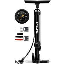 Hycline Bike Floor Pump with Gauge, Bicycle Pump with Presta & Schrader Valve, 160 PSI High Pressure Durable Air Pump for all Bikes - Inflator for Ro