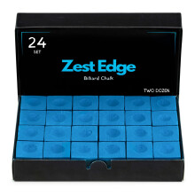 ZEST EDGE 24pc Pool Chalk Blue for Pool Cue Tips - 24 x Snooker Chalk for Snooker Cues - Pack of 24 Billiard Table Accessories for Cue Tips - Billiar