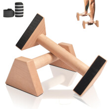 Wooden Parallettes Bars, Solid Pushup Bars Stands, Non-slip Rubber Feet Handstand Bars Calisthenics Equipment for Fitness, Gymnastics, Aerobics, Body
