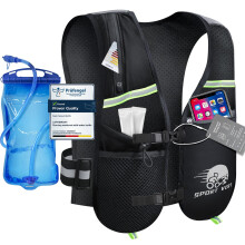 Running Hydration Backpack - Lightweight Running Vest With 1.5L Hydration Bladder, 6 Pockets, Reflective, Breathable, Adjustable Hydration Vest For H
