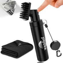 Golf Club Cleaner Brush with 360 all-angle spray design (5.3oz) and Microfiber Waffle Towel (16x16in), Leakproof Club Cleaning Kit with Retractable
