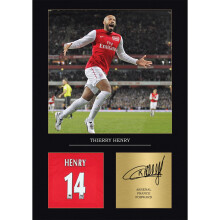 Thierry Henry Arsenal Gift Signed A4 Print Display Unframed Arsenal Gifts For Boys Digitally Reproduced Signature Arsenal Gifts For Men