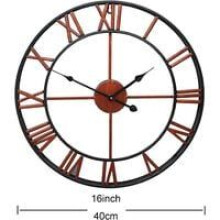 Decorative Wall Clock, Accurate Timekeeping 40cm/16inch Iron, Waterproof & Weatherproof Outdoor Garden Decoration Ideal for Home Decor