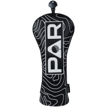 Golf Club Head covers Fairway Wood FW with Interchangeable Number Tag 3457X Elastic Closure Black PU Leather White PAR Pattern