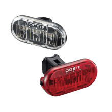CatEye Omni 3 Front Rear Light Set Lightweight Versatile Lights with 360 Visibility Three Modes and Long Battery Life Easy ToolFree Mounting for F