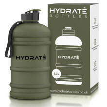HYDRATE Water Bottle - 2.2L Water Bottle for Gym, Hiking, or Outdoor Use - Leak-Proof Design with Strap - Durable, Large Bottle for Daily Hydration -