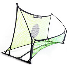 QUICKPLAY TEKKERS TRAINER Football Rebounder - 6.5x4' Spot Net & 6.5x1.5ft Ground Pass Nets, Dual Nets Portable Football Training Equipment for Kids