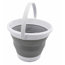 SAMMART Collapsible Bucket WhiteGrey 55L Round