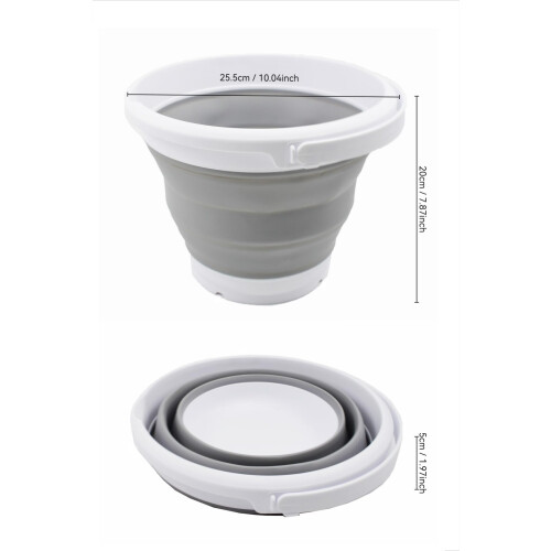 SAMMART Collapsible Bucket WhiteGrey 55L  Round 1