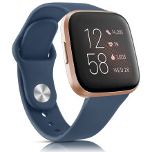 Vancle Straps for Fitbit Versa 2 Straps, Classic Silicone Adjustable Replacement Band for Fitbit Versa 2 / Fitbit Versa Lite/Fitbit Versa (Deepblue)